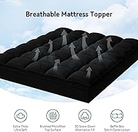 Vista 2 de ABENE - Cubrecolchón King para Alivio del Dolor de Espalda, Funda de Colchón Extra Gruesa Tipo Almohada, Protector de Colchón Suave con Esquinas