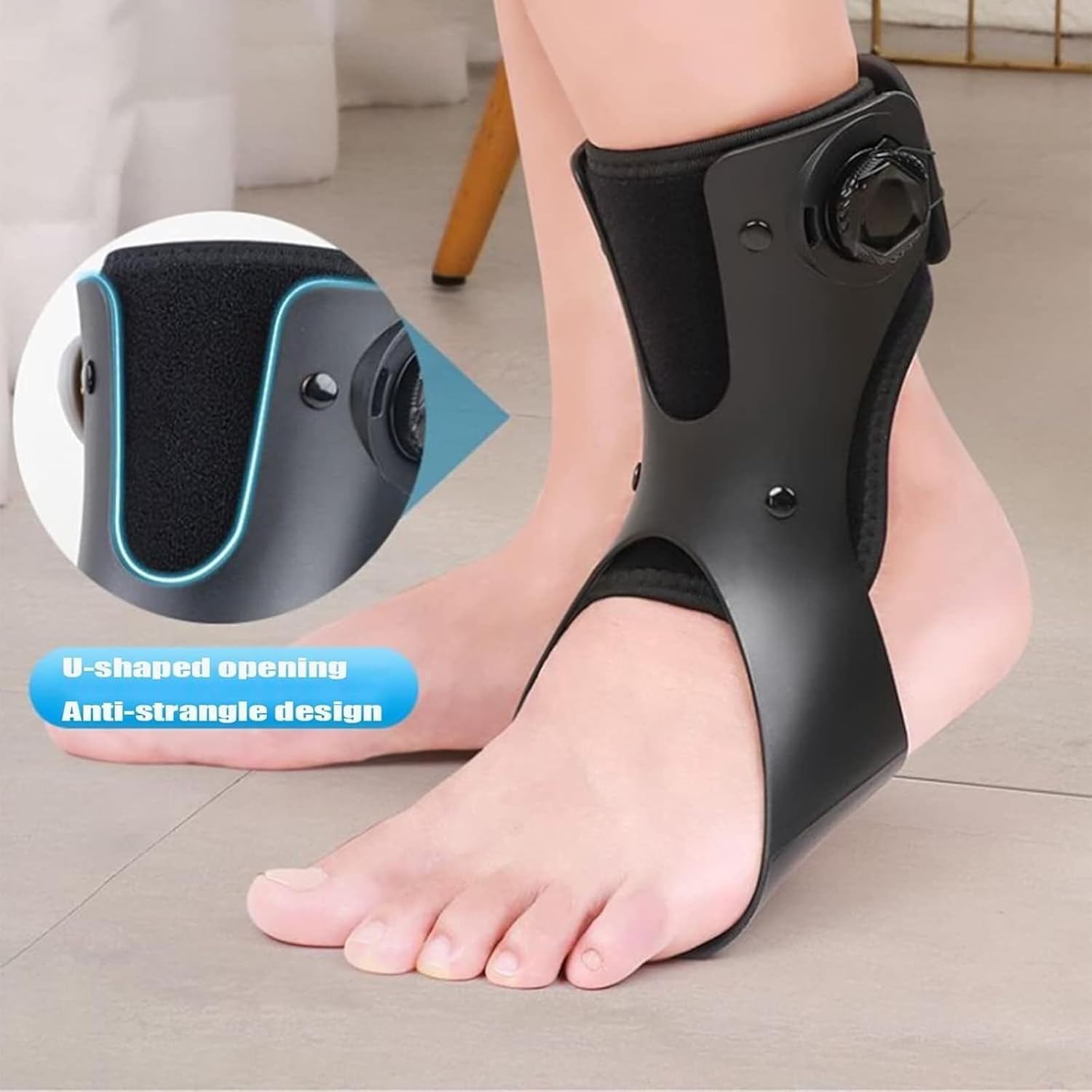 Ortesis Para Pie Caído, Férula Ortopédica Para Tobillo Y Pie Caído, Almohadillas Fijación Y Estabilidad Para Pie Caído Con Airbag Y Pomo, Alivio Dolor Y Reducción La Presión Durante El Día Y La Noche