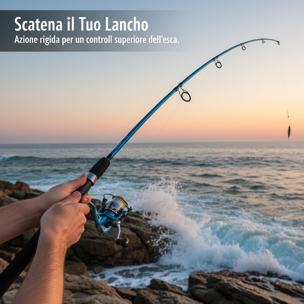 Canna da Pesca Lure Rod Azione Rigida, 2.4 metri