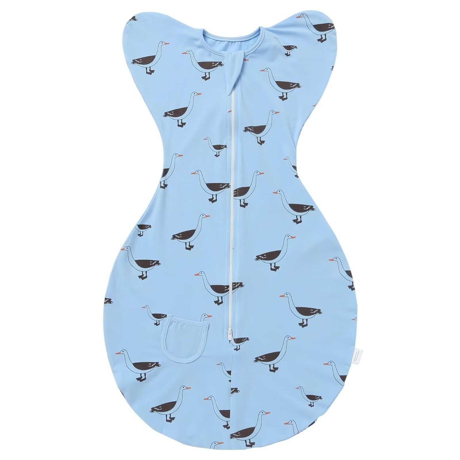 LOVABYLUCK Baby Swaddle with 2-Way Zipper 100% Cotton Soft Comfortable Wearable Blanket Baby Self-Soothing Sleep Sack Transition Sleeping Bag 1.0 TOG Blue 3-6 Months