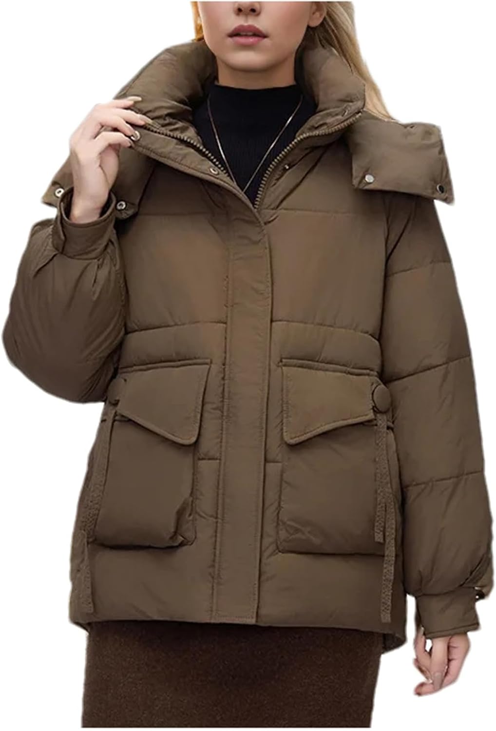 Women's Hoodie Parka Jacket Winter Thick Warm Student Down Cotton Coat Quilted Puffer Coat