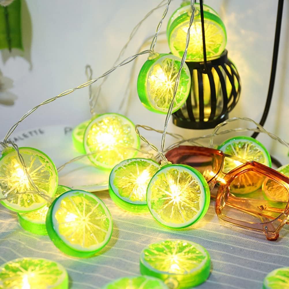 SAJANI 16 LED Lemon Decor String Lights, Fruit Shape Decorative String Light, Lime Slice Fairy Lights for Wedding, Home, Birthday (Pack of 1) (16 LED Lemon Light)