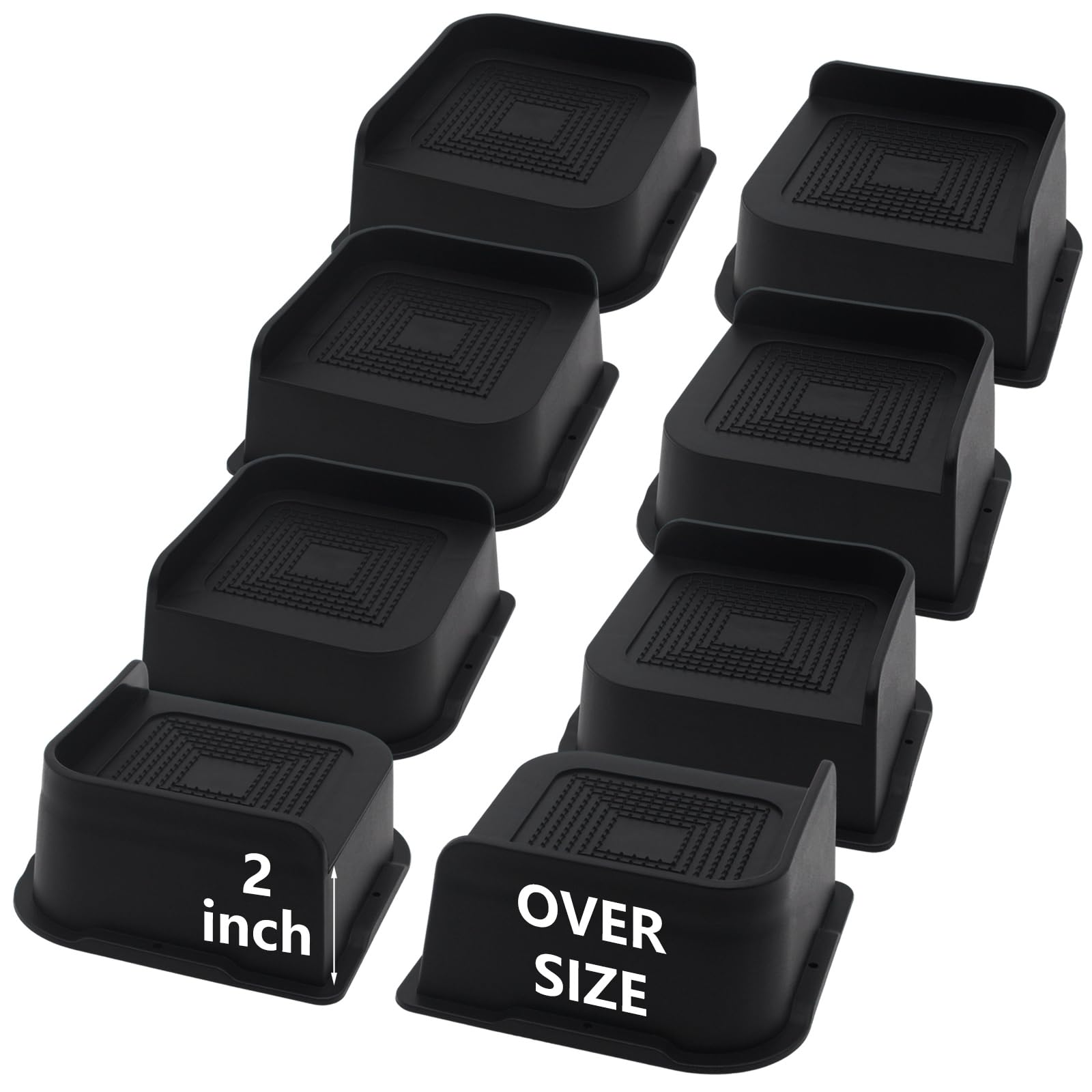 HANIHUA 8 Pack Bed Risers 2 inch Heavy Duty - bedding accessories | Mubboo