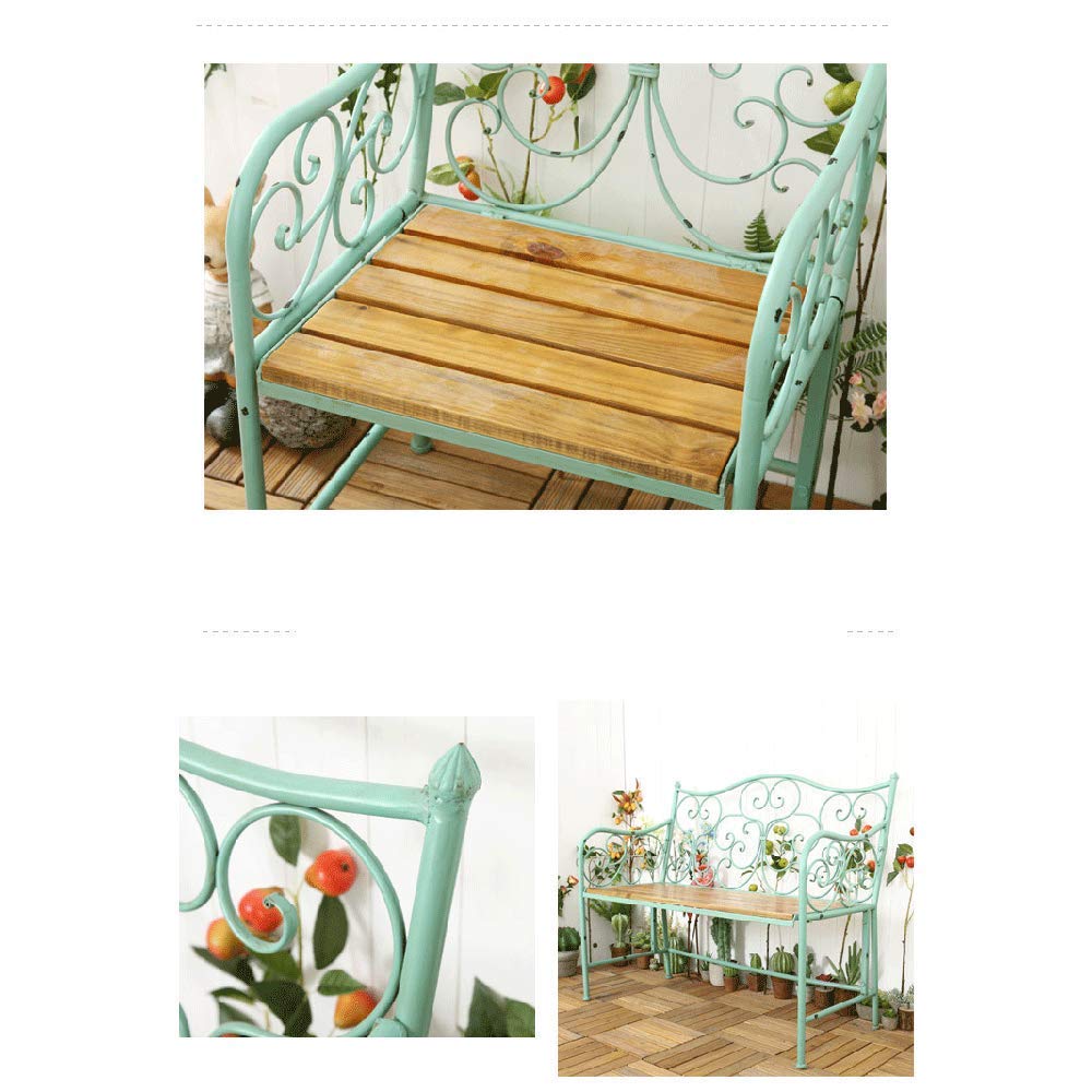 Household Outdoor Wrought Iron Retro Seats, Distressed Steel Frame