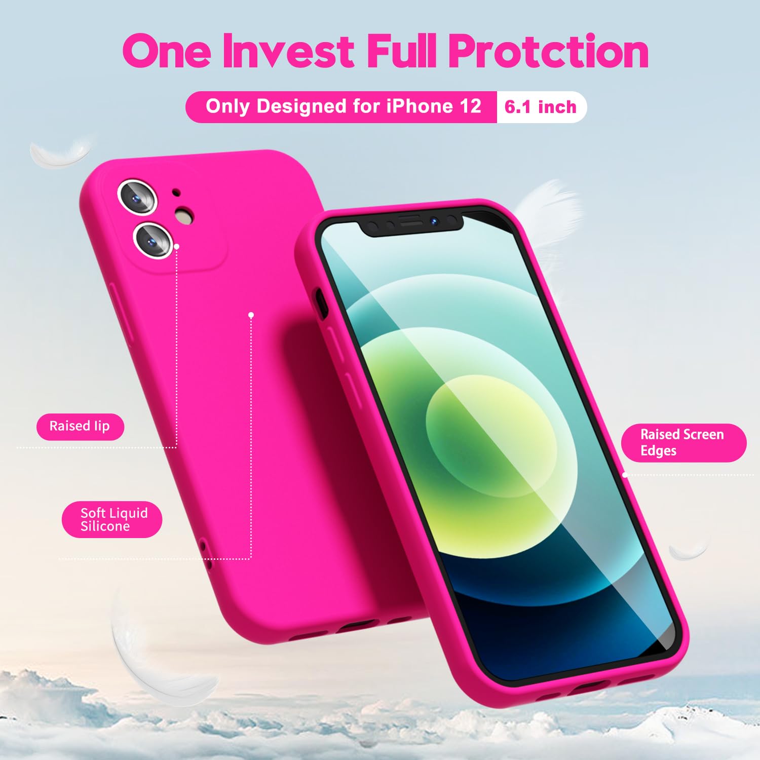 oakxco for iPhone 17 Pro Max Phone Case Liquid Silicone, Cute Thin Slim Grip Soft Rubber Gel for Women Men, Smooth Matte TPU Plain Solid Color Girly Simple Case with Camera Cover, Light Pink — view 1712