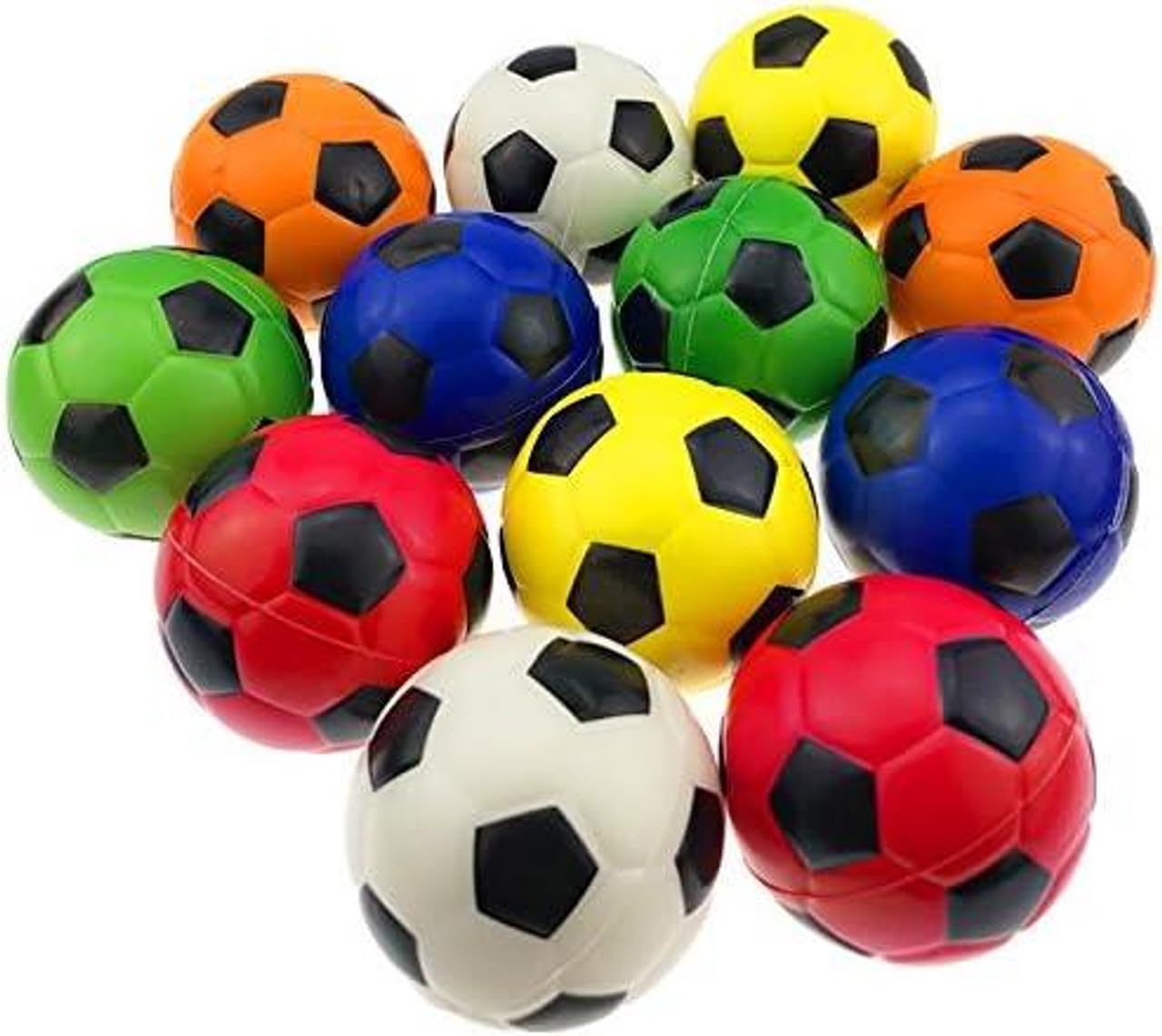 Shatchi Boys Assorted 10Pk Mini Footballs Bouncy Balls For Kids Party Bags 32Mm Rubber Jet Football Party Bag Fillers For Kids Toys – Prizes Unisex Birthday Games - School Rewards