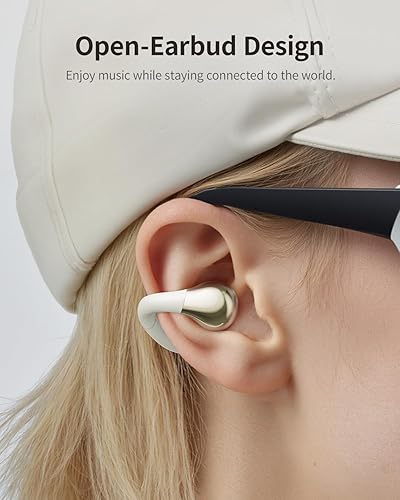 Miniatura 5 de Auriculares de oreja abierta, auriculares con clip, auriculares Bluetooth inalámbricos cómodos de anillo abierto, conexión dual, tiempo de