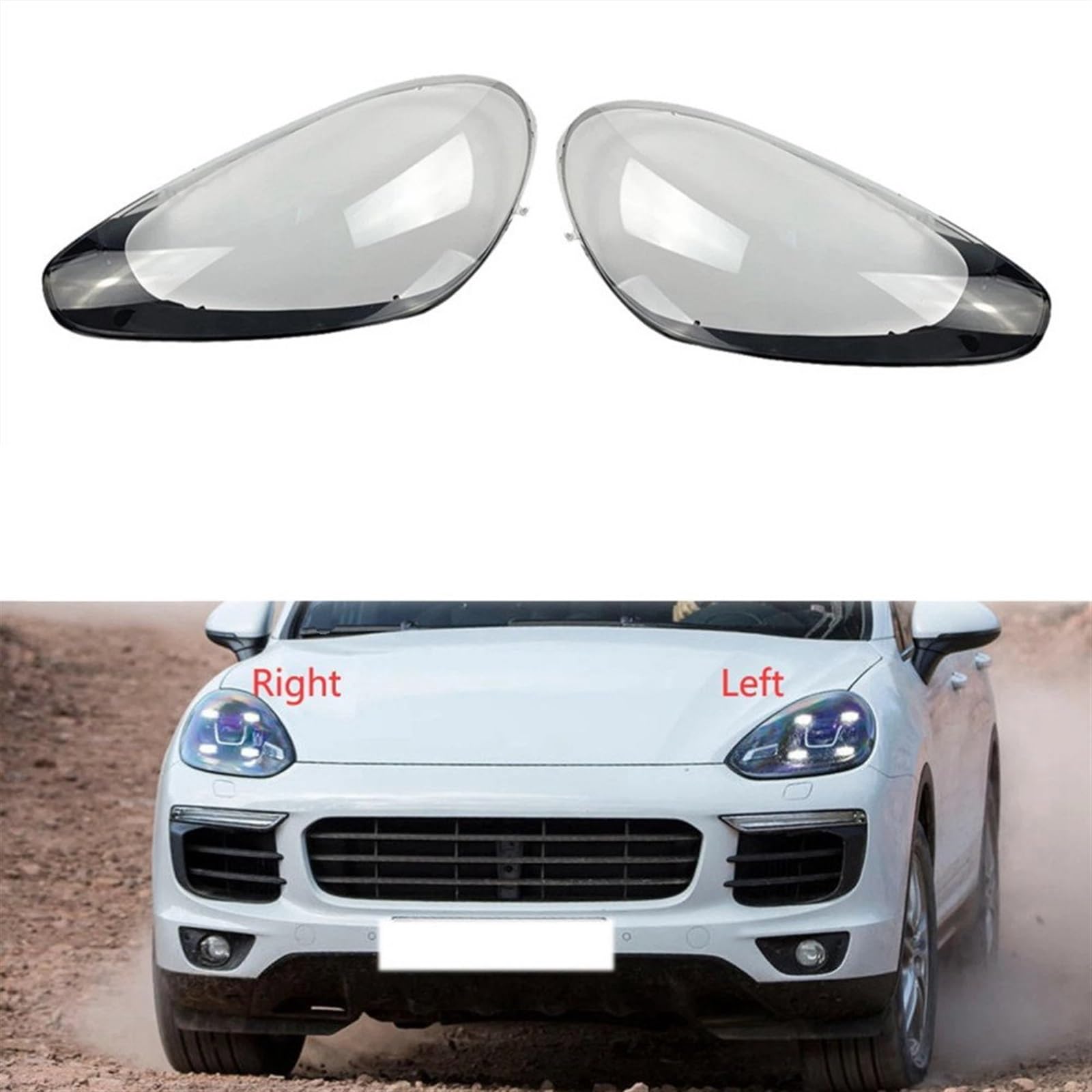 Copriobiettivo Faro Auto Compatibile Con Porsche Per Cayenne 2015 2016 2017 2018 Copriobiettivo Per Fari Anteriori Auto Copriobiettivo Trasparente Copriobiettivo Trasparente Custodia Trasparente(1 Pai