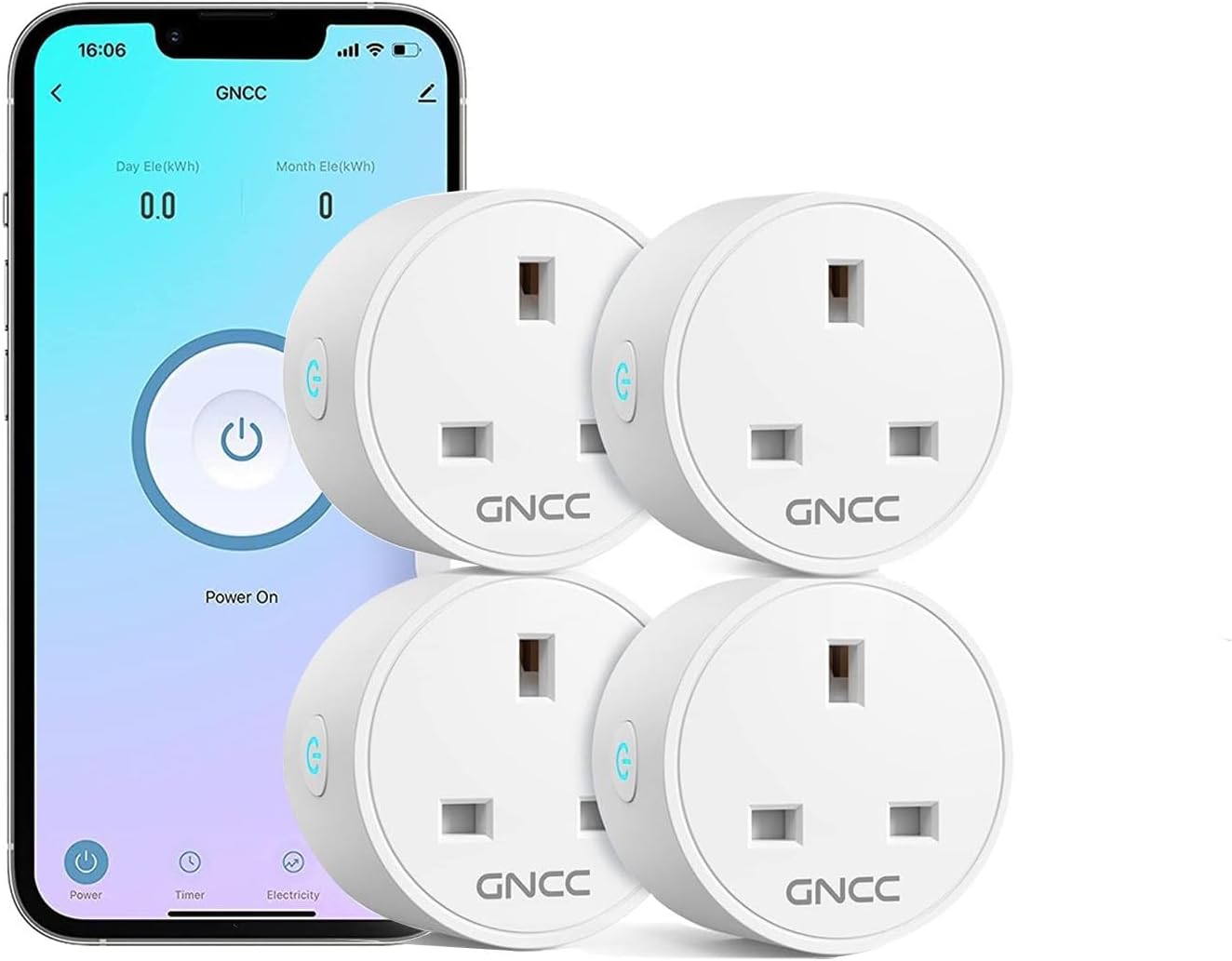 GNCC Smart Plug Mini - 4 Pack WiFi Outlets, Works with Alexa and Google Home,...
