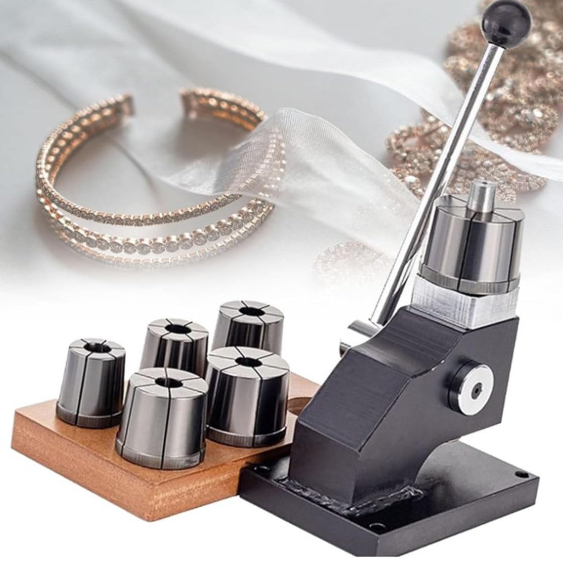 GYKOZY Professional Bangle Bracelets Stretcher Enlarger Making Tools Facilities Mandrel Jewelry DIY Enlarging Making Tool with 6 Round Dies
