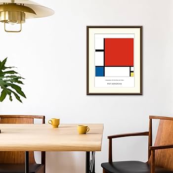Amazon｜赤・青・黄のコンポジション ピート・モンドリアン 49.5× 61