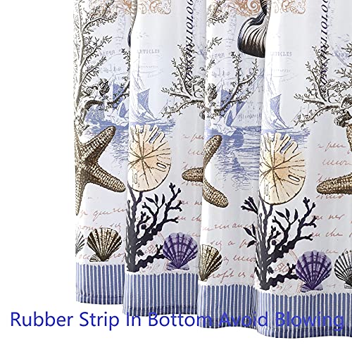 Cosevier Coastal Shower Curtain For Bathroom, Marine Life Print Bath Curtain,Decorative Bathroom Accessories,Water Proof,Reinforced Metal Grommets,36“W X 72”L #TOP6