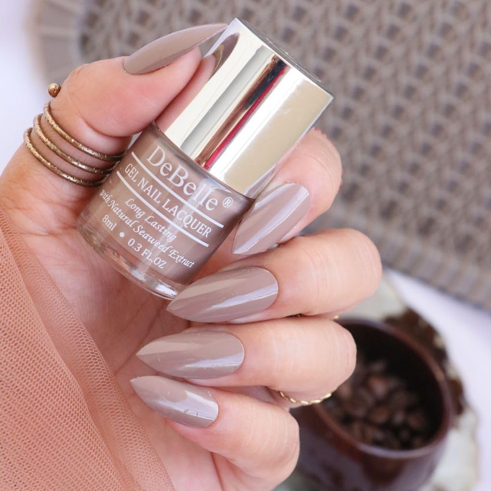 DeBelle Gel Nail Polish Combo of 2 | Long Lasting |Seaweed Enriched | Toxic & Cruelty Free| 16ml (Coco Bean, Majestique Mauve) 1