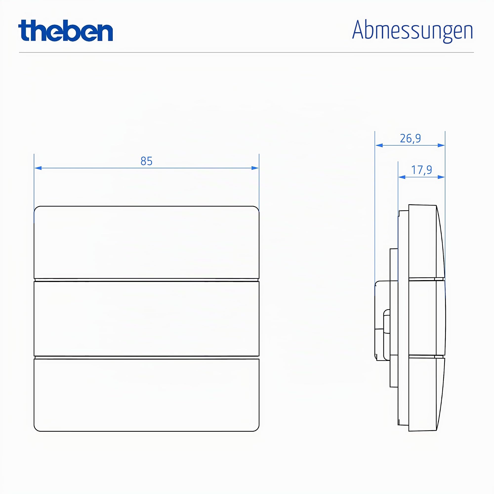 Theben 4969232 iON 102 KNX Tastsensor 2 Tasten Secure