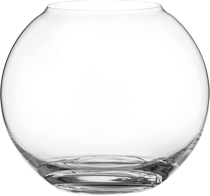 Sphere Vase Decorative Crystal Glass Vase Rounded Globe Fish Bowl