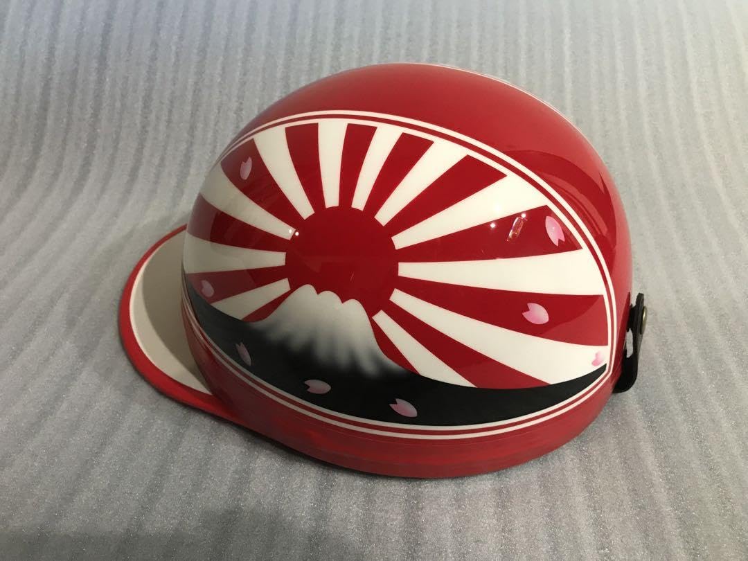 桜 富士日章 コルク半 ヘルメット 旧車會 暴走族 軽スロ 旭風防 アルフィン