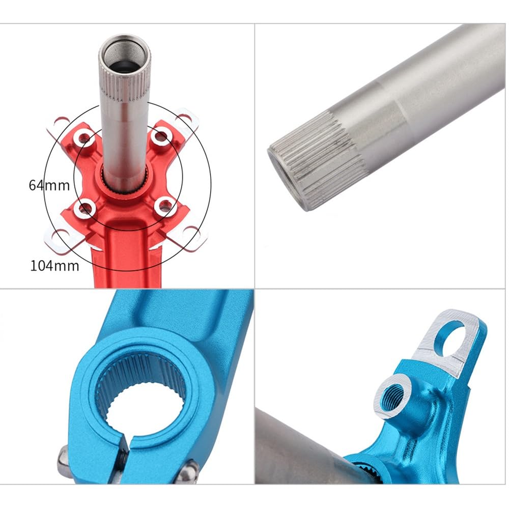 BCD64/104 mm zestaw ramienia korbowego MTB, 170 mm, zintegrowany korba rowerowa, korba ze stopu aluminium, kompatybilna z pojedynczymi, podwójnymi, potrójnymi tarczami