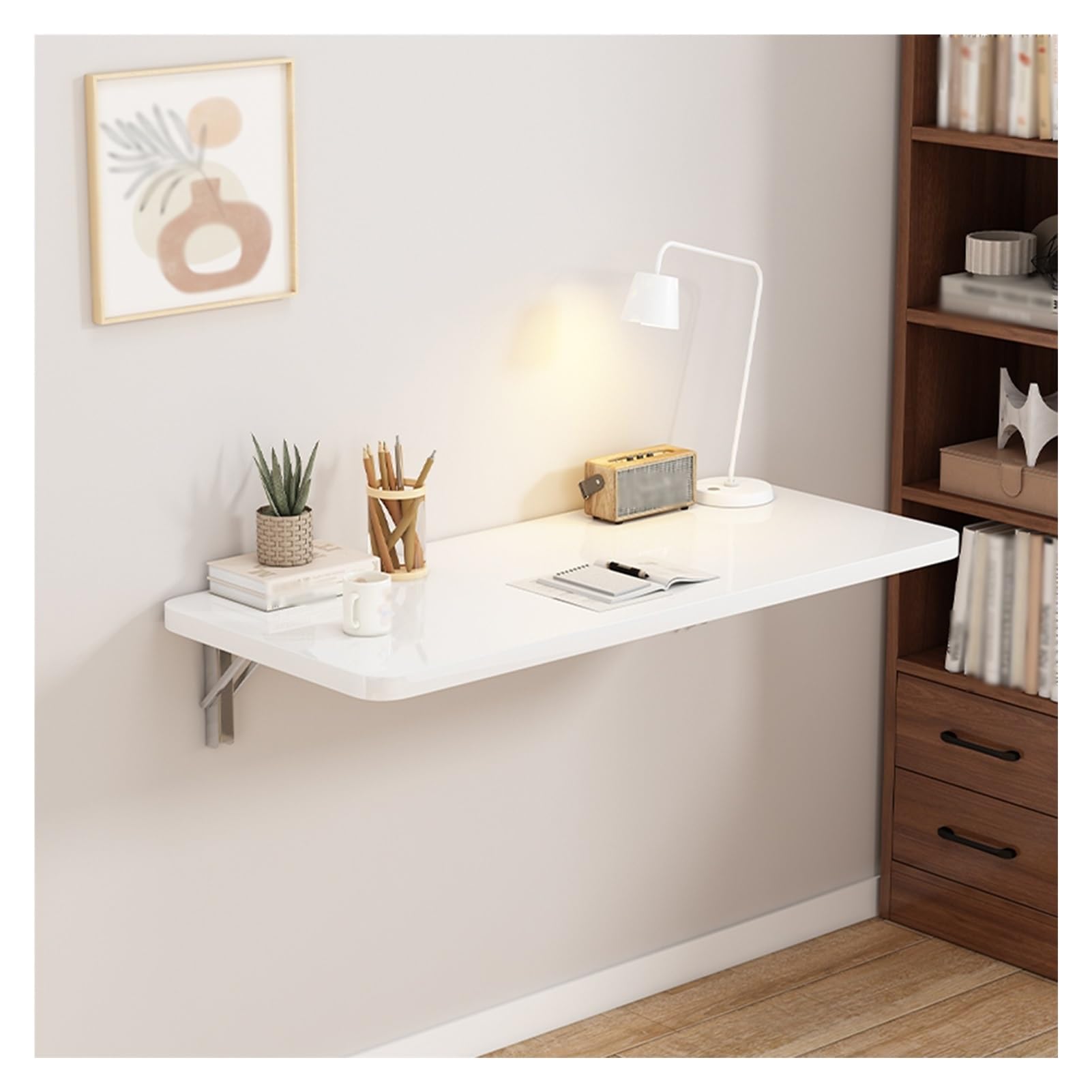 LWJSOCP Folding Wall Desk – SpaceSaving Wall Mount Table MultiSize Foldable Floating Workbench for Home Office Kitchen Laundry Dining (39.37x19.69in)