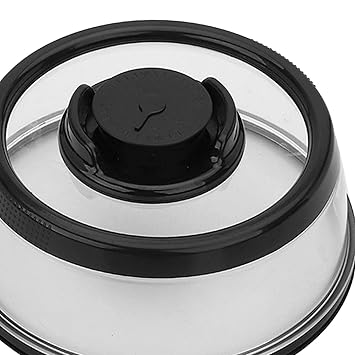 POLKADOT Vacuum Food Sealer Plate Cover Kitchen Refrigerator Tool Safe for Microwave Black
