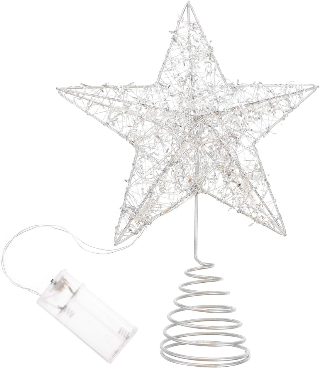 Amosfun Christmas Tree Topper Star Ornament 8 Inch Star Led Christmas Tree Decoration Lights Home Office Xmas Party Scene Decor Party Favors