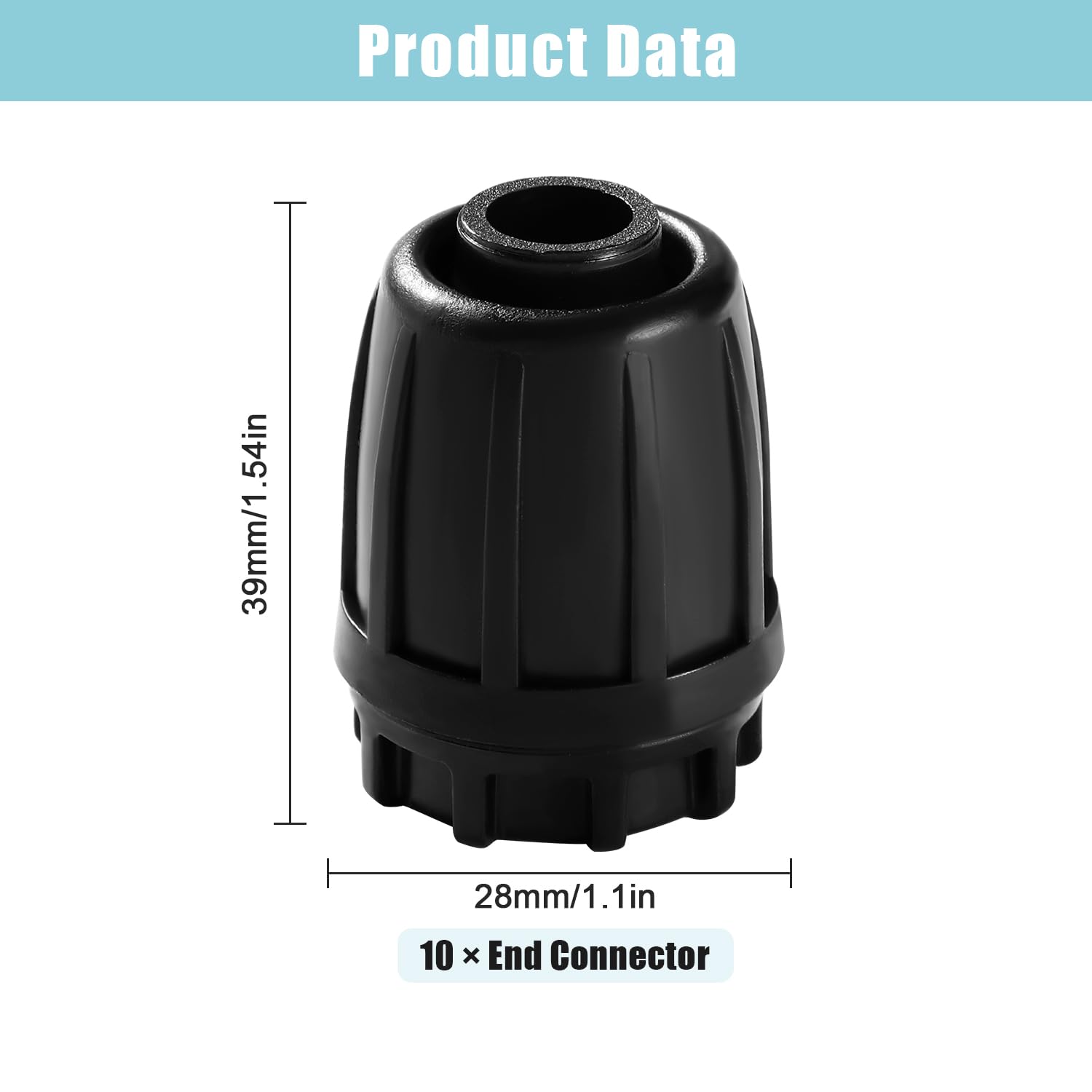 VooGenzek 10 PCS Irrigation Fittings End Plugs for 16mm Tubing, Barbed Locked End Plug Connectors, Drip Tubing Connectors - Image 2