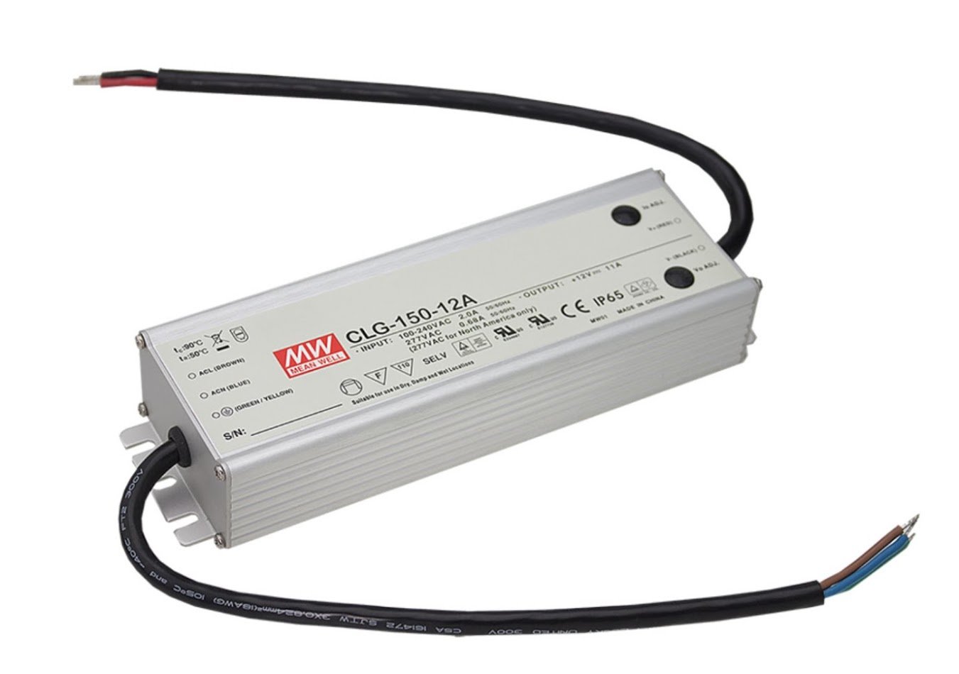 LED Driver 153.6W 48V 3.2A CLG-150-48A Meanwell AC-DC Switching PS CLG-150 Series MEAN WELL C.C+C.V Power Supply