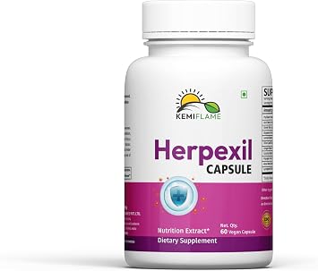HERPEXIL Herbal Supplement 60 Vegan Capsules | Contains Psyllium Husk, Licorice, Aloe Vera, Giloy, Ginger & More | Non-GMO, Gluten-Free