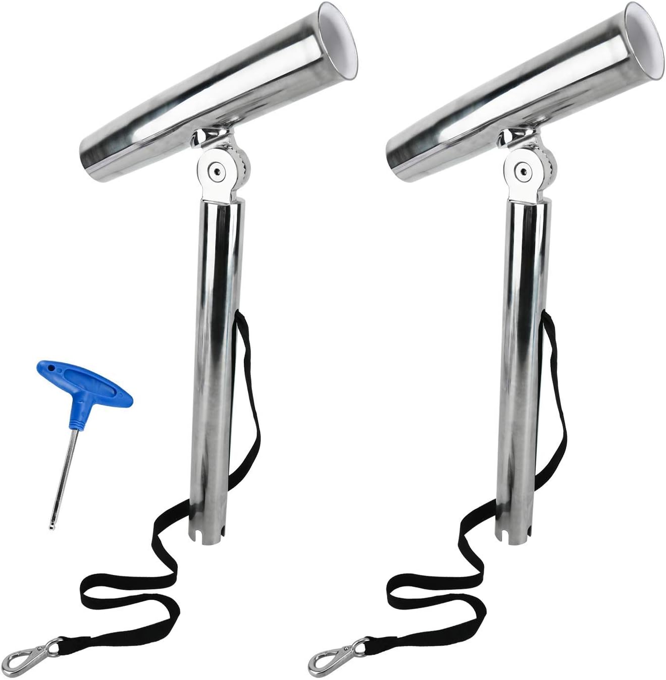 2 Pack Rod Holder Highly Polished Stainless Steel Adjustable Fish Rod Holders Outrigger Stylish Rod Holder