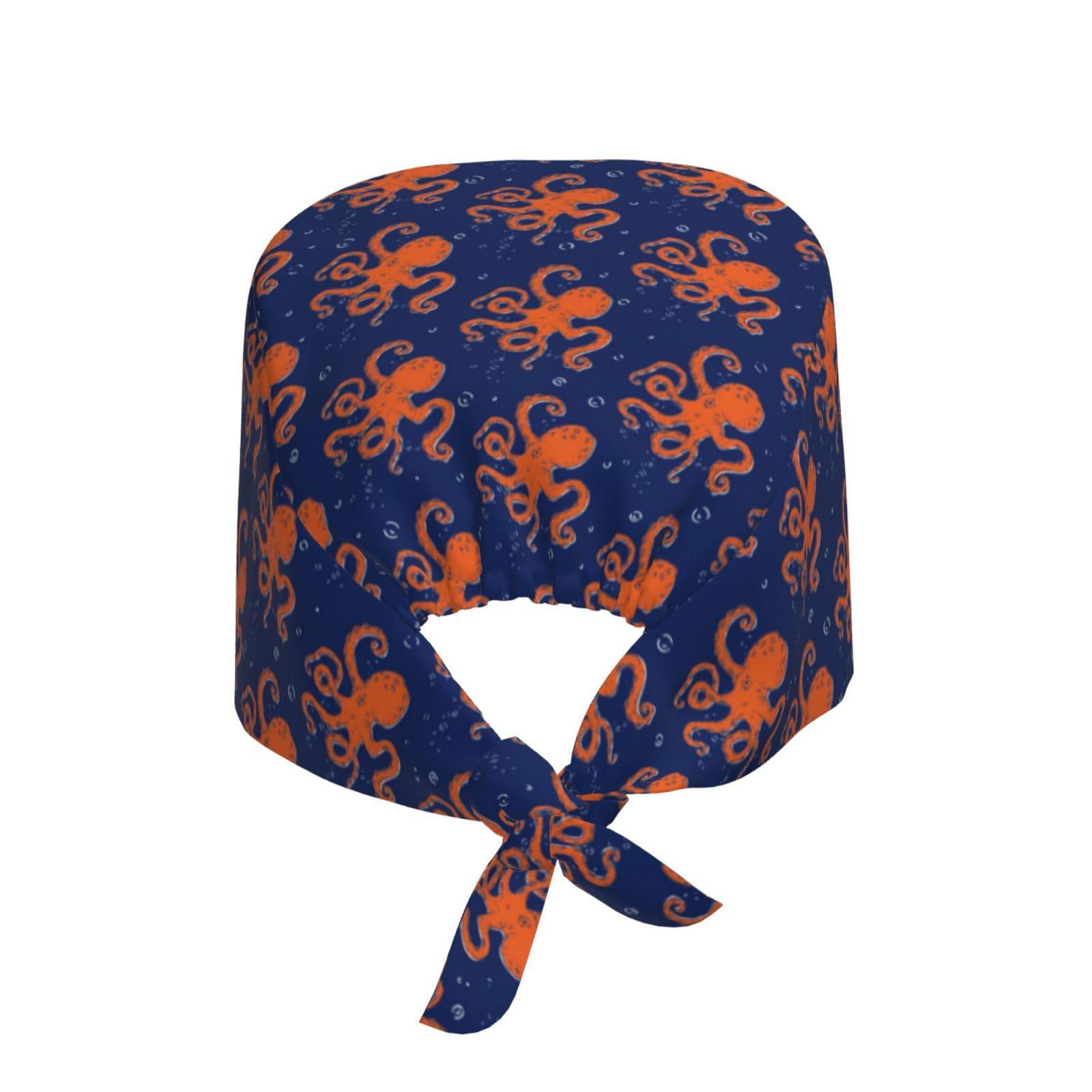 Kuilepa Octopus Print Working Caps With Sweatband Adjustable Working Hats Elastic Scrub Hats Nurse Scrub Cap Nurse Hats