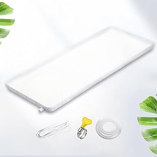 Plastic Tray Large, Portable AC Drain Pan,Windowsill Plant Drainage Stand ,1-2P/3-5P for Indoor/Outdoor Split AC Heat Pump Systems(3-5p-Hose 300cm)