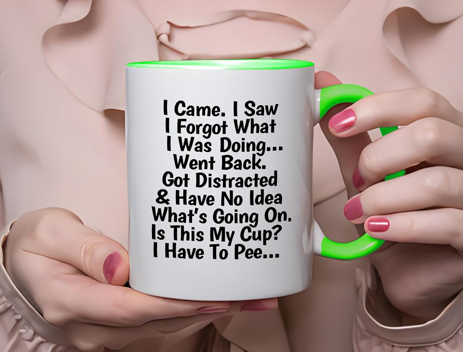 Funny Mug for Senior Citizens I Came I Saw I Forgot What I Was Doing Coffee Mug - Funny Gifts for Old People Elderly Mom Dad Grandma Grandpa For Mothers Day Fathers Day Birthday Gift 11oz GREEN - Image 3