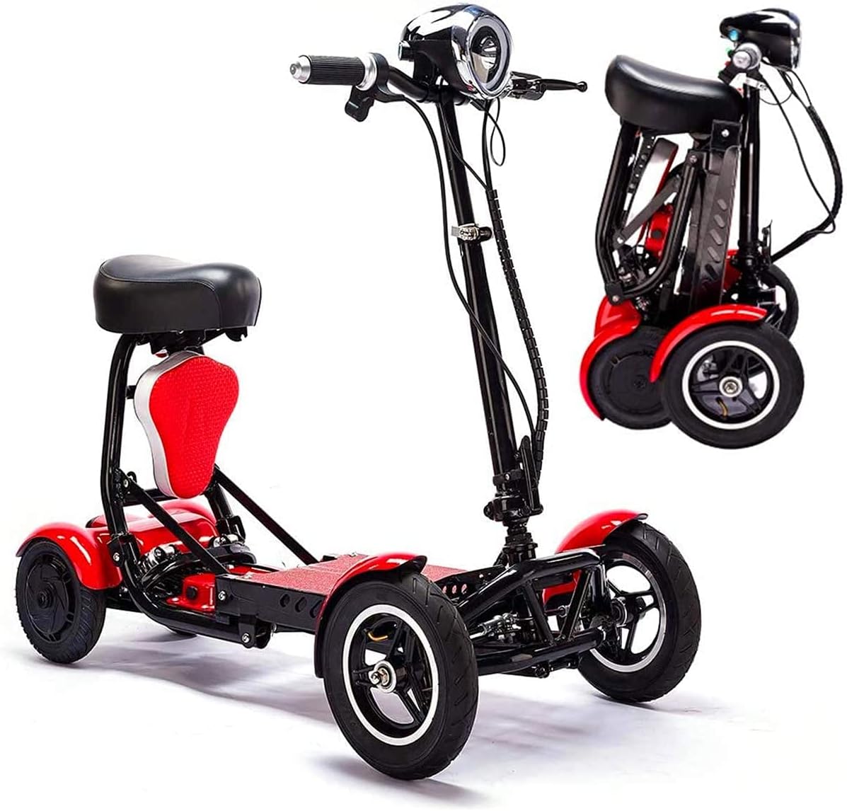 Silla de ruedas ligera plegable para minusválidos, scooter médico Scout Spitfire 4 ruedas de viaje portátil Scout Scooter de viaje para adultos mayores, silla de ruedas de ayuda para la movilidad