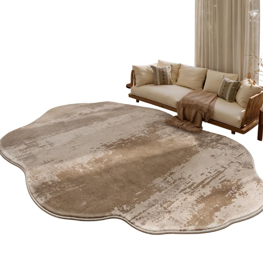 Tapis de sol insonorisant 200x300cm grand tapis salon lavable de style irrégulier