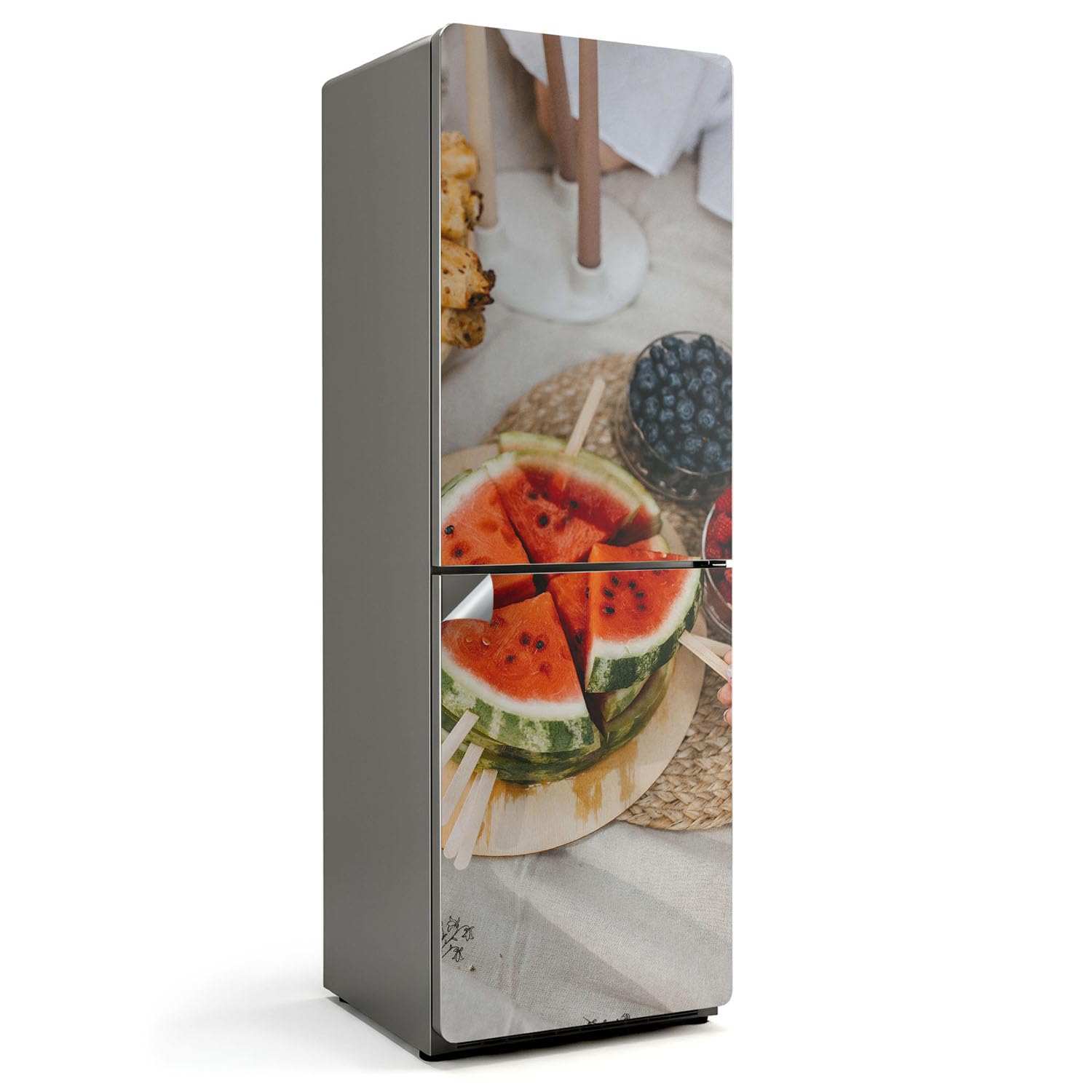 Sticker auto-adhésif frigo 60x180 cm décalcomanie fruits protection cuisine