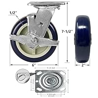 Vista 86 de Caster Wheels 8 inch Heavy Duty Casters, Industrial Casters with Polyurethane Wheel and Precision Ball Bearing-1200 Lbs Per Casters-Widely Used in