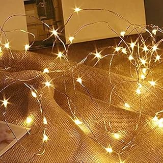 Timer Led String Lights,1 Pack Battery Powered Starry Fairy Mini Light,Battery Operated Micro Lights for Bedroom,Christmas,Parties,Wedding,Centerpiece,Decoration (5m/16ft Warm White)