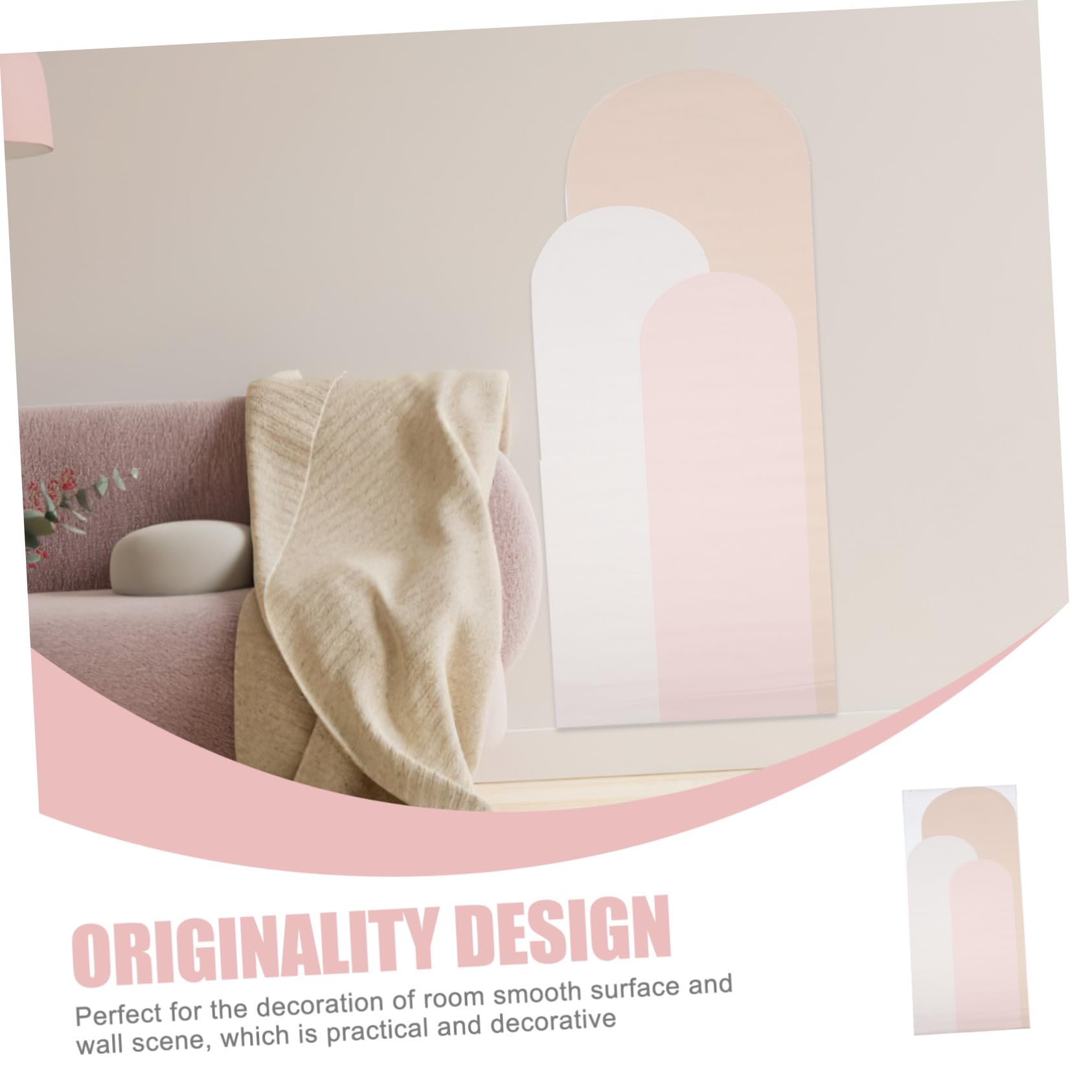 Pegatinas de Pared Geométricas Bohemias 2 Piezas de Pvc Diseño de Media Luna para Decoración de Dormitorio, Fáciles de Instalar Residuo