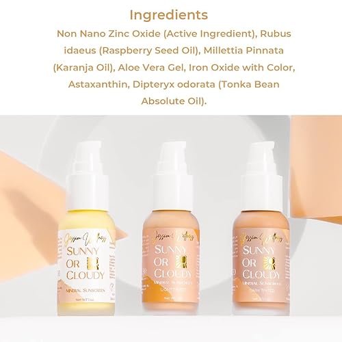 Miniatura 6 de Sunny Or Cloudy 30 SPF Mineral Protector solar  No Nano óxido de zinc  Protección UVAUVB oscuro Transparente, Oscuro, Light
