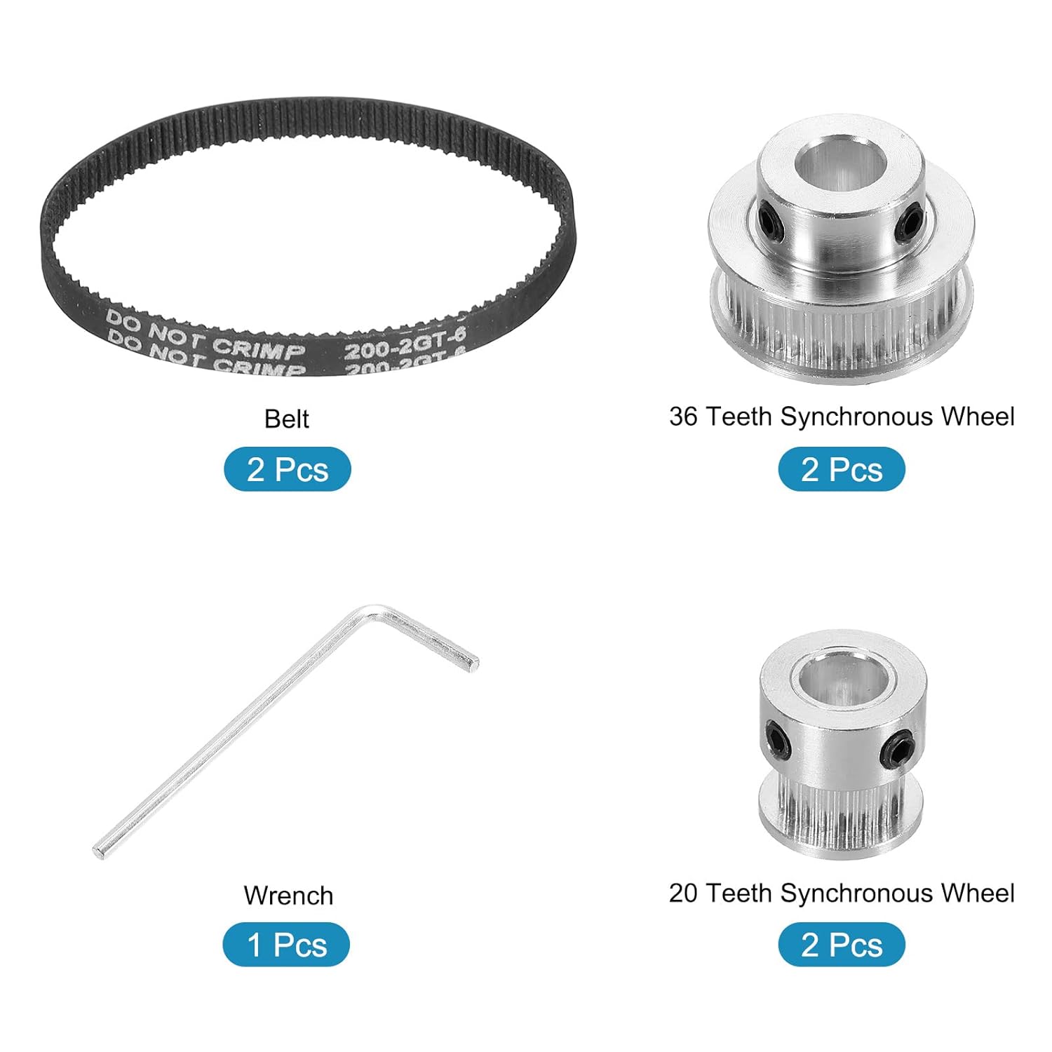 MECCANIXITY タイミングプーリー 20&amp;36歯 8mm ボア同期ホイール ベルトとレンチ付き 3Dプリンター用 C