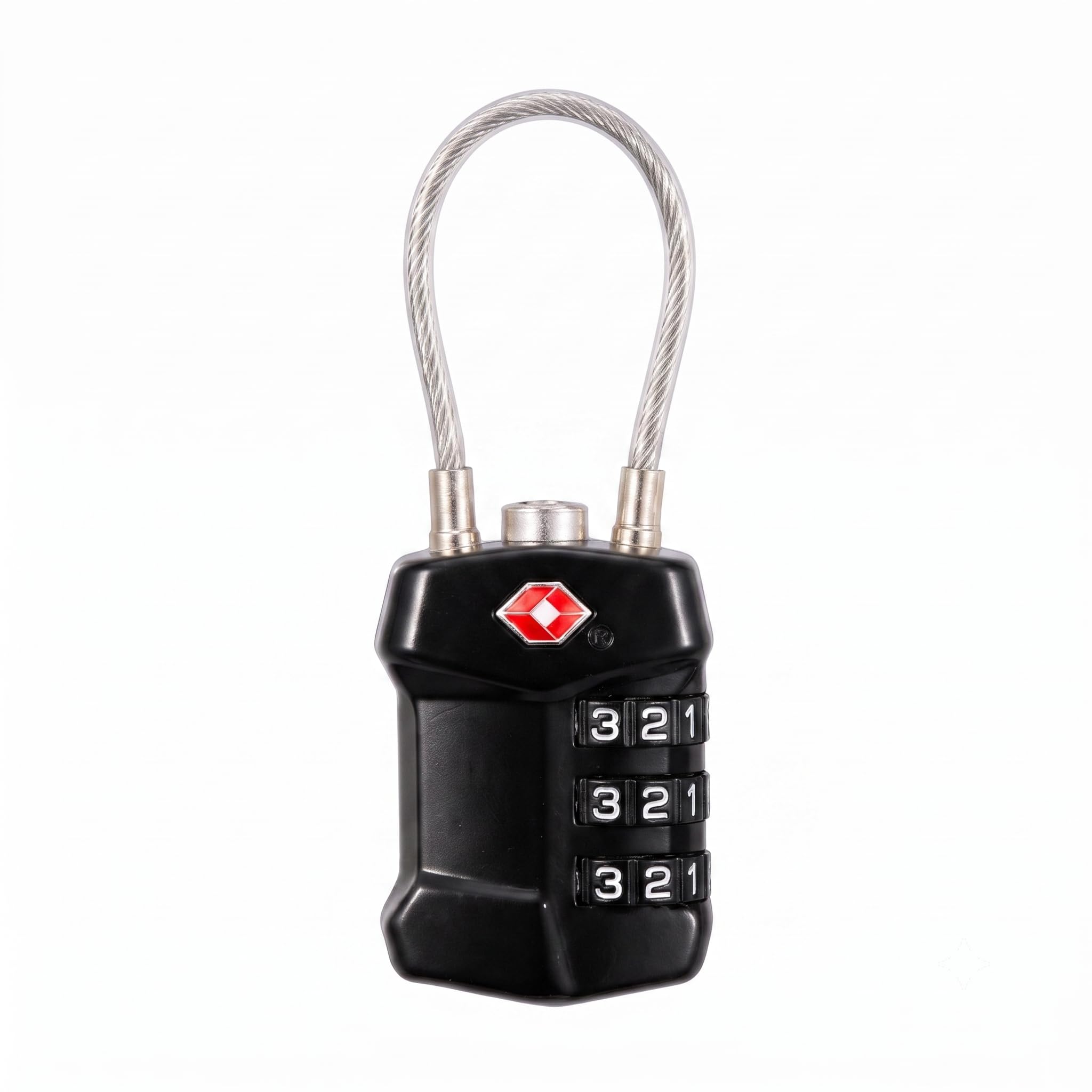 CJSJ TSA-527 TSA-Accepted 3-Digit Cable Luggage Lock – Black-image-7