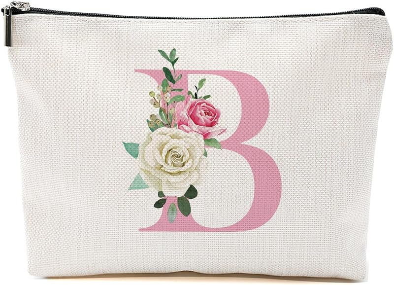 Necessaire de maquiagem CFGBFDGH Pink Roses B com zíper