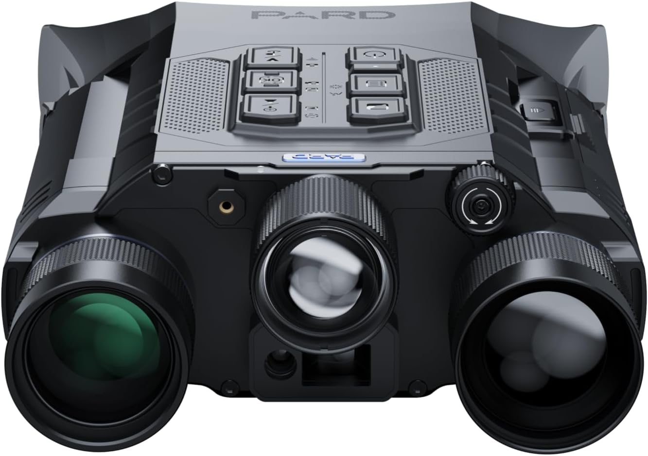 പിൻഭാഗം view of the Pard Osprey binocular showing the adjustable eyepieces and eye cups.