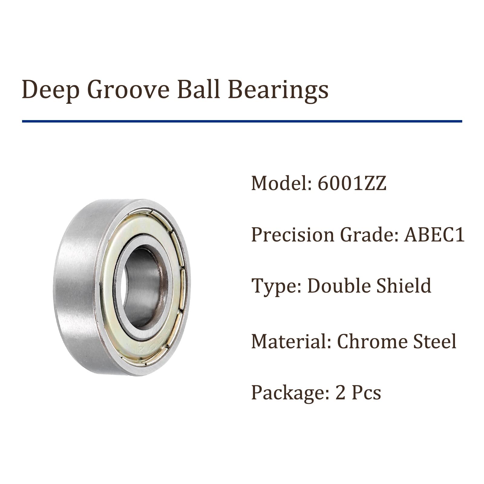 Kozelo Rillenkugellager 2 Stück – 1/2" X 40 Mm X 12 Mm, Chromstahl, Doppelt Abgedichtet, ABEC1