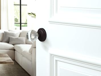 Privacy Round Ball Crystal Door Knobs Venetian Bronze Round Rosette