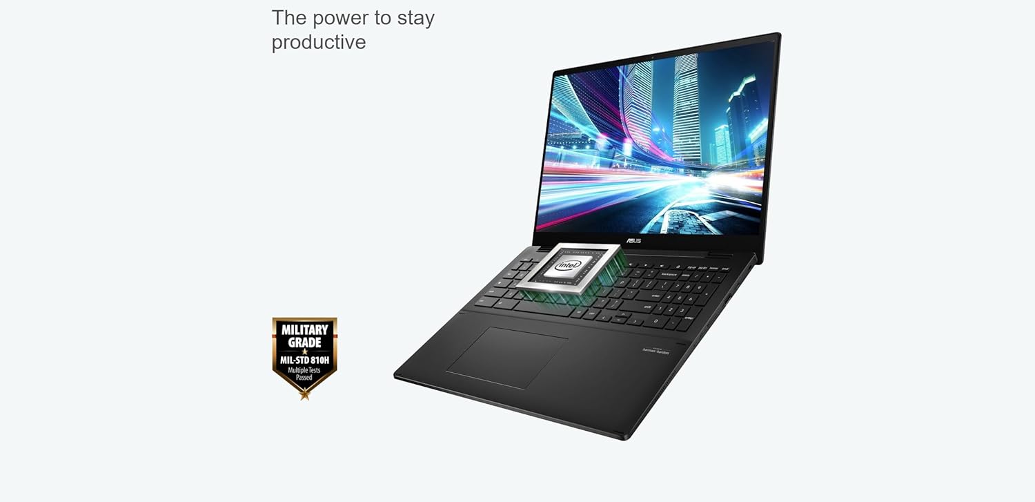 ASUS Chromebook Plus Flip CX5, 16" FHD+ 2 in 1 Touchscreen Laptop, Intel 6-Core i3-1215U (> i5-1135G7), 8GB RAM, 256GB SSD, Privacy Webcam, Chrome OS (Renewed)