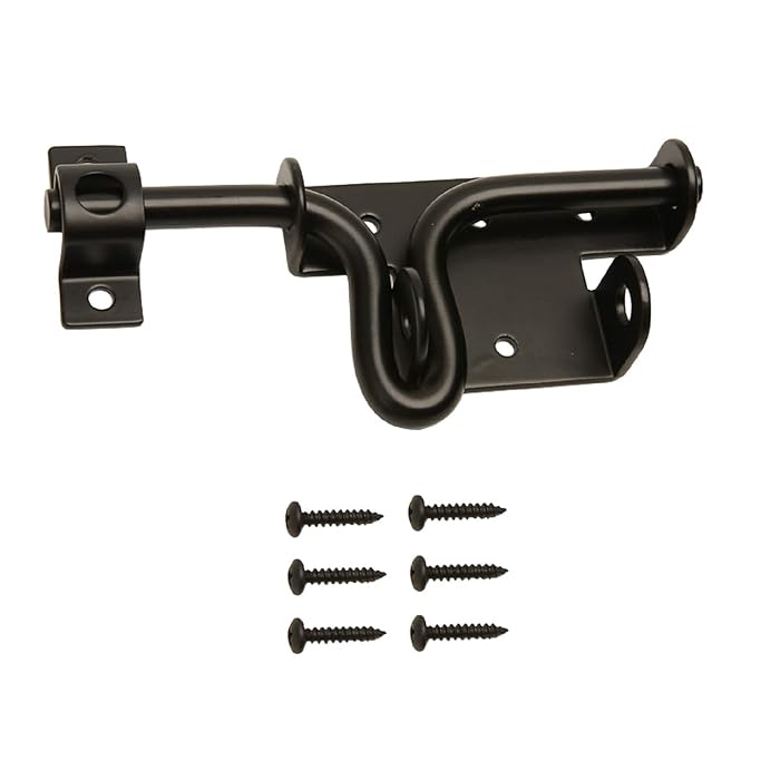 Buy LAJIAOZ Black Heavy Duty Slide Bolt Gate Latch with Padlock Hole