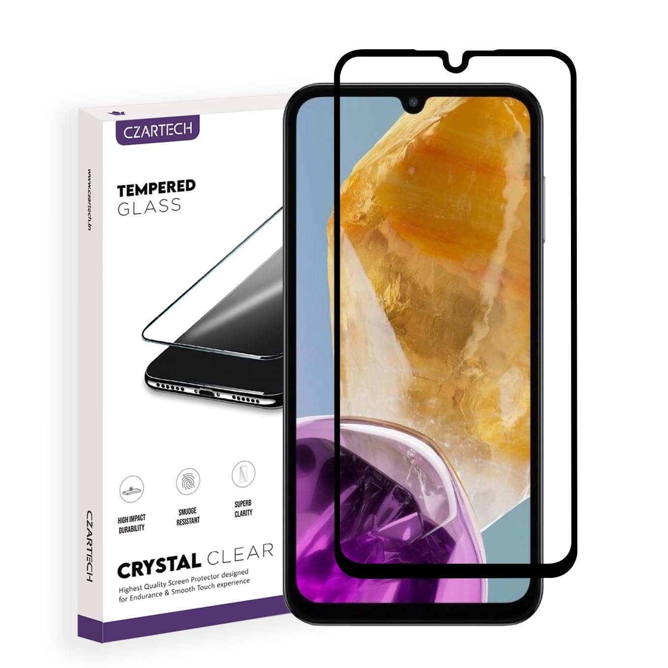 Czartech Tempered Glass Guard for Samsung Galaxy M15 5G | A15 | F15 (6.5 Inch) Edge-To-Edge Protector 9H Screen Protection with Easy Cleaning Kit Czartech Tempered Glass Guard for Samsung Galaxy M15 5G | A15 | F15 (6.5 Inch) Edge-To-Edge Protector 9H Screen Protection with Easy Cleaning Kit