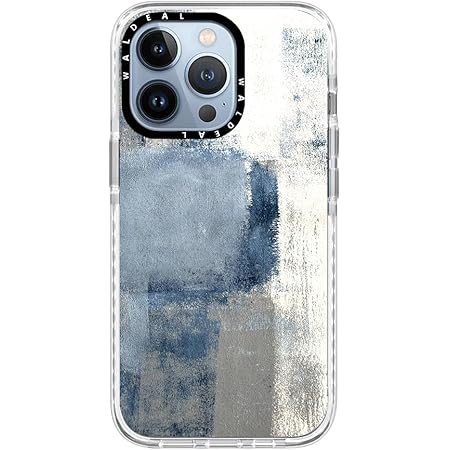 Waldeal Case for iPhone 14 Pro Case,Blue and Grey Abstract Painting Phone Case, Transparent Shockproof Protective TPU Bumper Clear Phone Case Cover Designed for iPhone 14 Pro