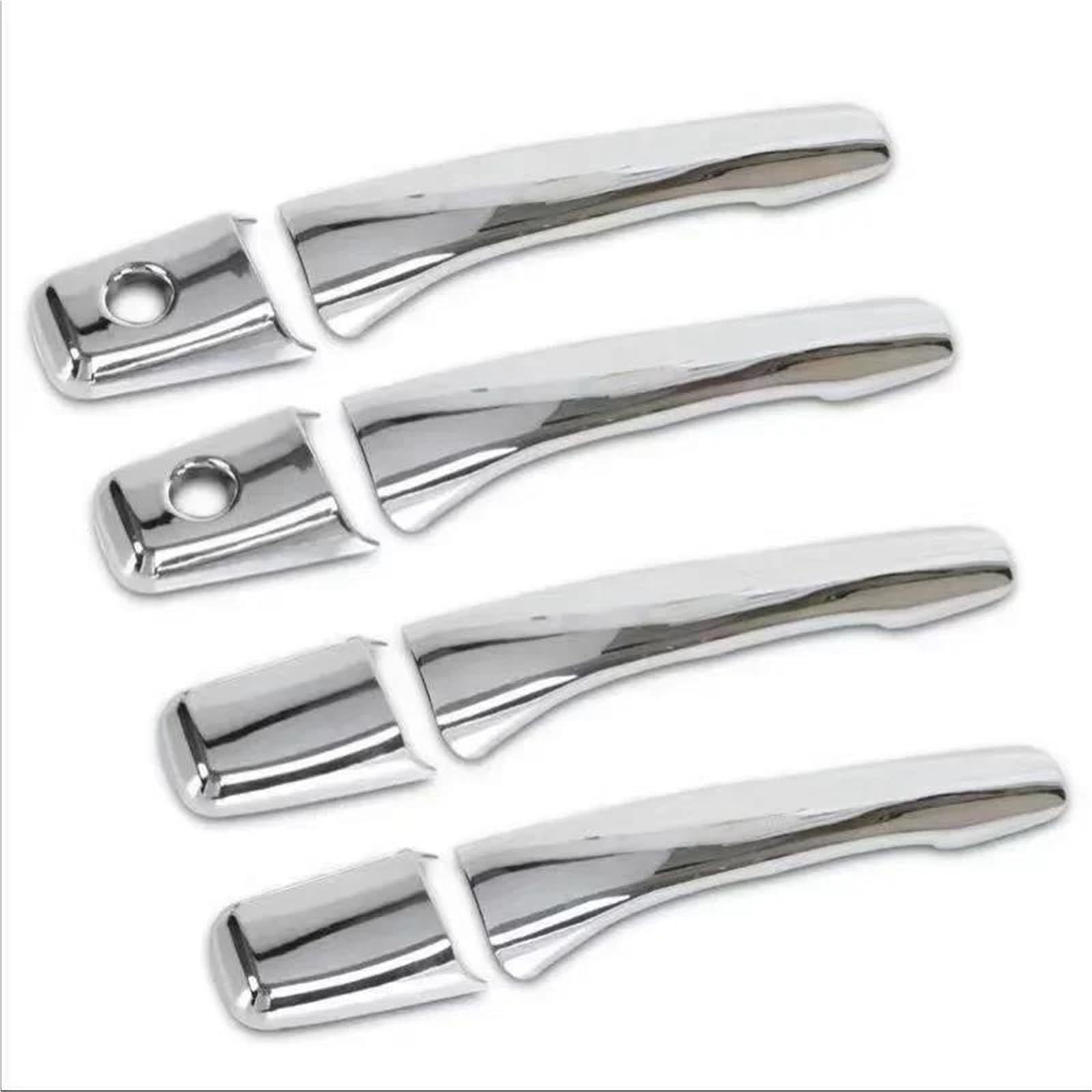 Ujnheq Silver 2 Keyholes For Mitsubishi For Lancer For Mirage For Evolution 2002-2007 Car Door Handle Cover Styling Film Stickers Trim(Silver 2 Keyholes)