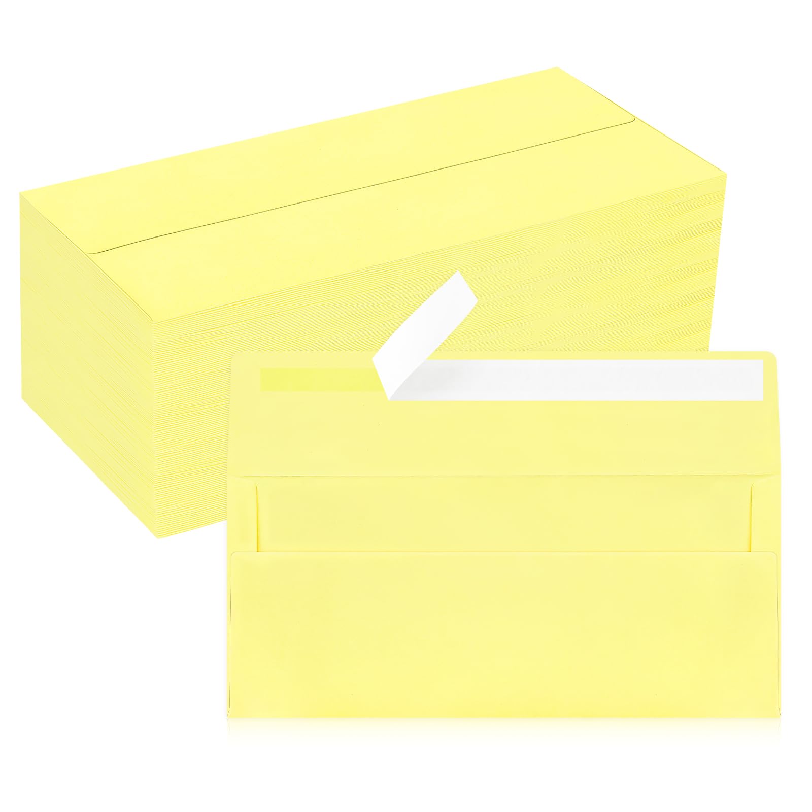200 Pack #10 Business Envelopes, Light Yellow Standard Envelopes Self Seal, Letter Size Mailing Envelopes for Checks Letters Invoices Christmas